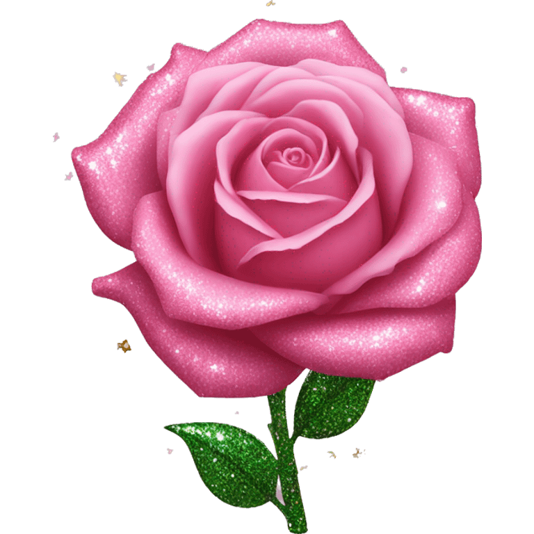 Pink rose with glitter emoji