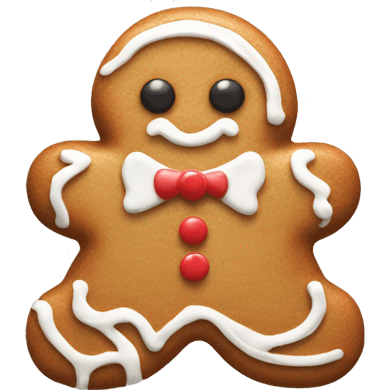 Simple Gingerbread biscuit with frosting decorations  emoji