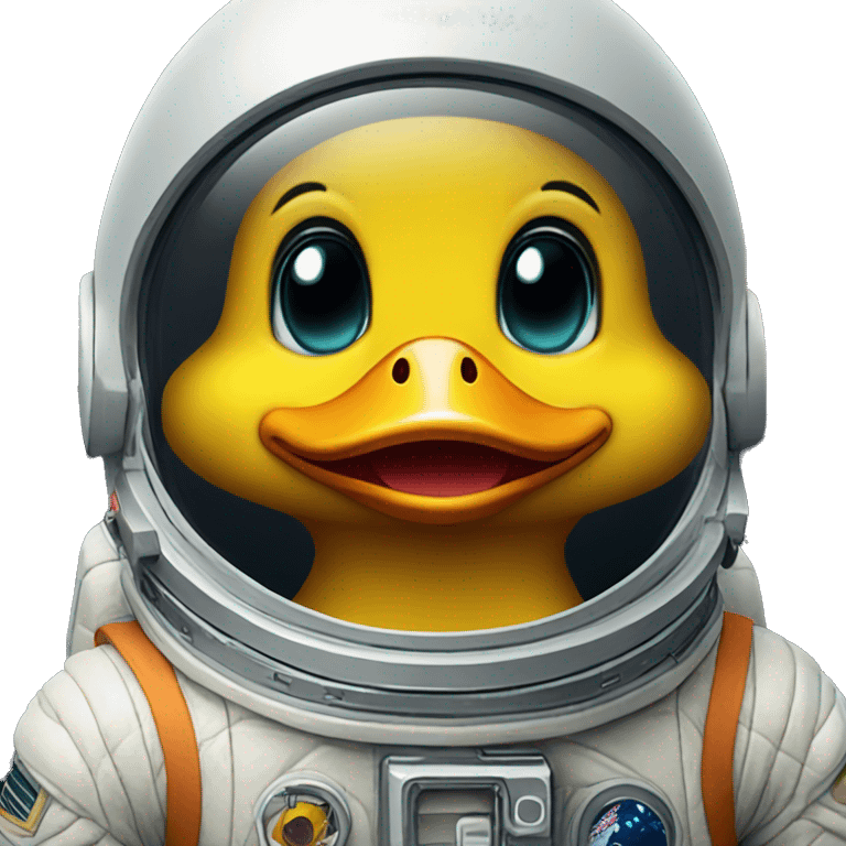 cute space duck in space sute emoji