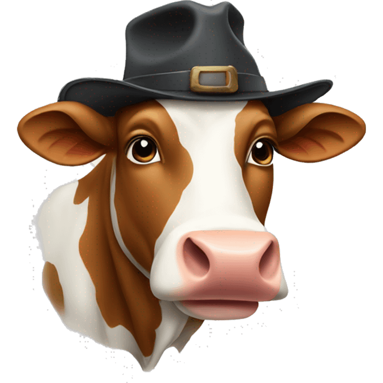 Cow with hat emoji