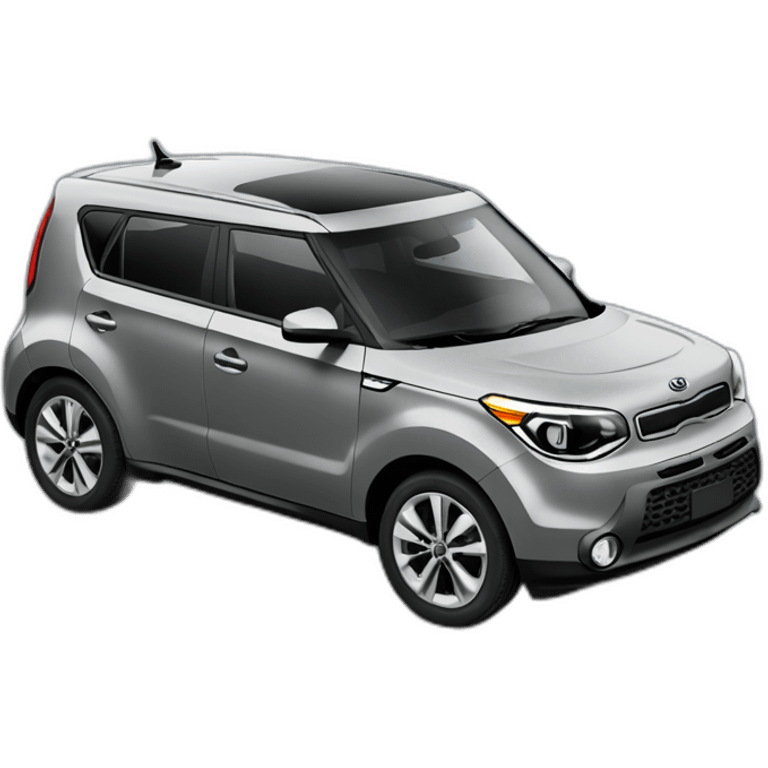 cartoon grey kia soul car isometry emoji