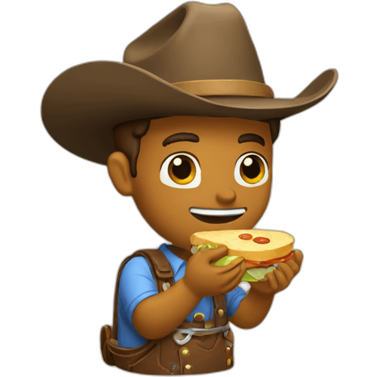 cowboy eating lunch emoji