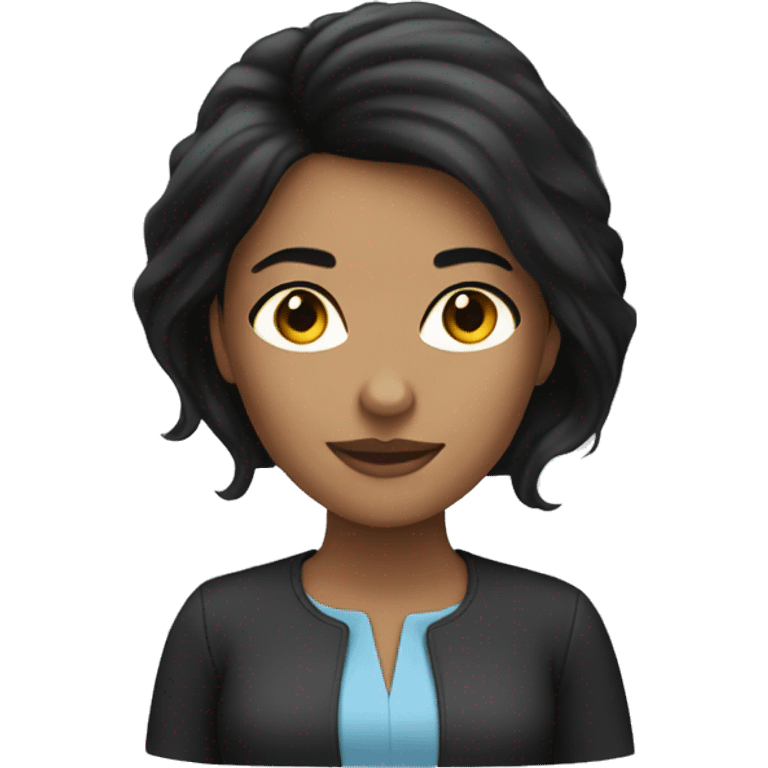 Marketer, woman, black hair emoji