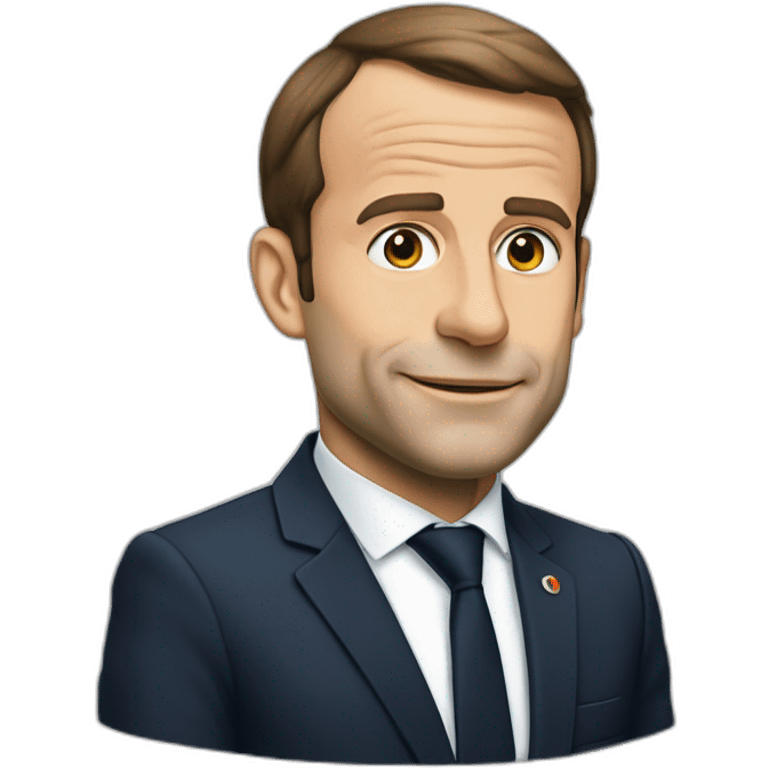 Macron avec le bras droit levé emoji