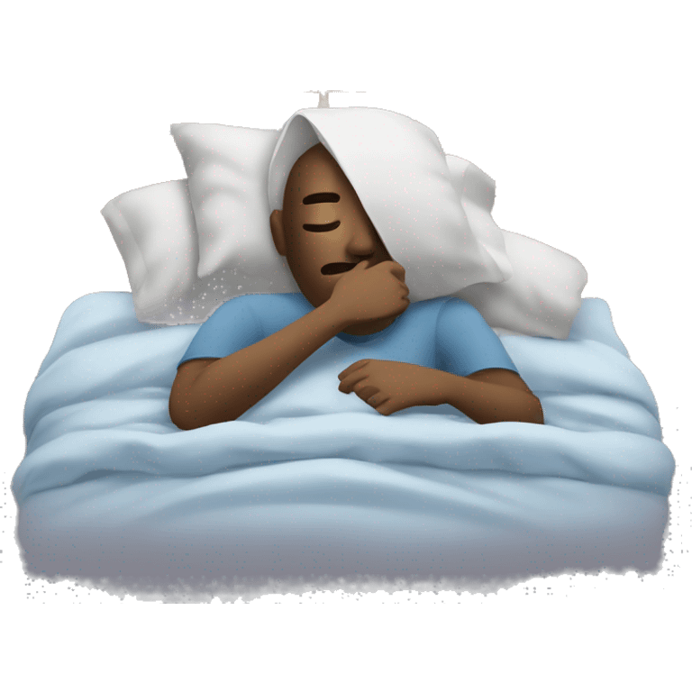 A man have mask and sleeping on bed emoji