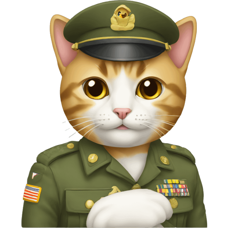 cat in army uniform emoji