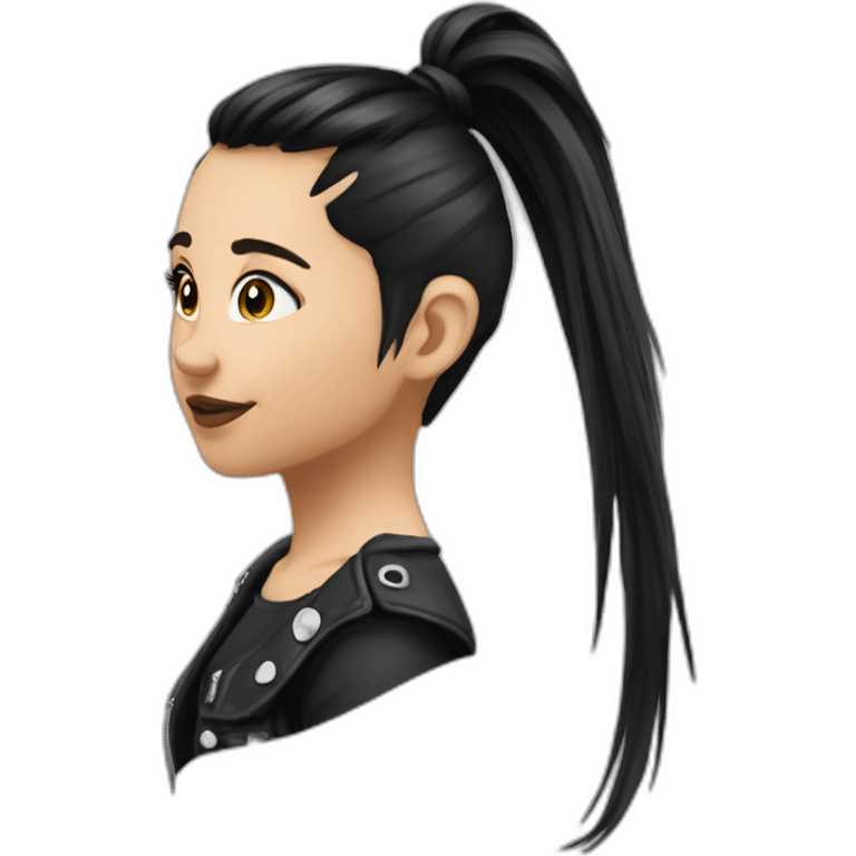 Punk gótic girl pony tail emoji