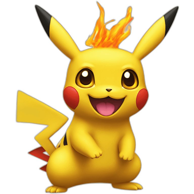 Dracaufeu de Pokémon avec un pikachu  emoji