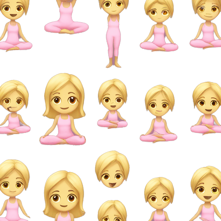 blonde yoga girl light pink clothes n emoji