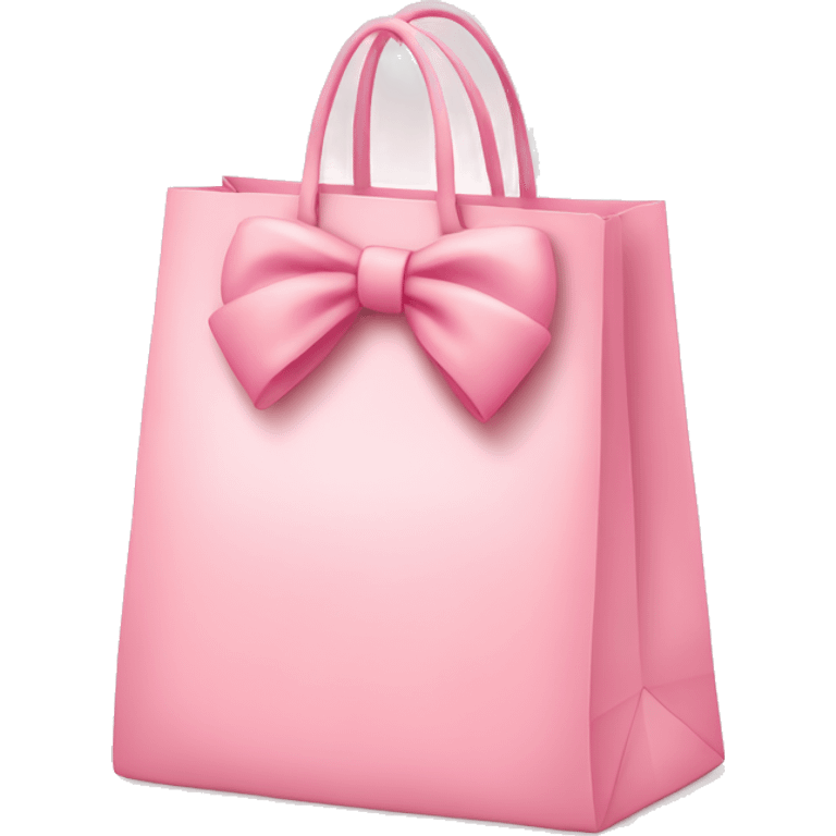 light pink shopping bag with bow emoji