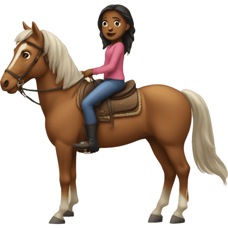 Girl rides a horse  emoji