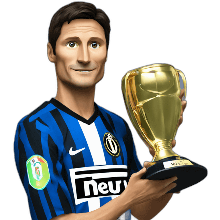 Javier Zanetti holding Champions League trophy in Inter shirt emoji