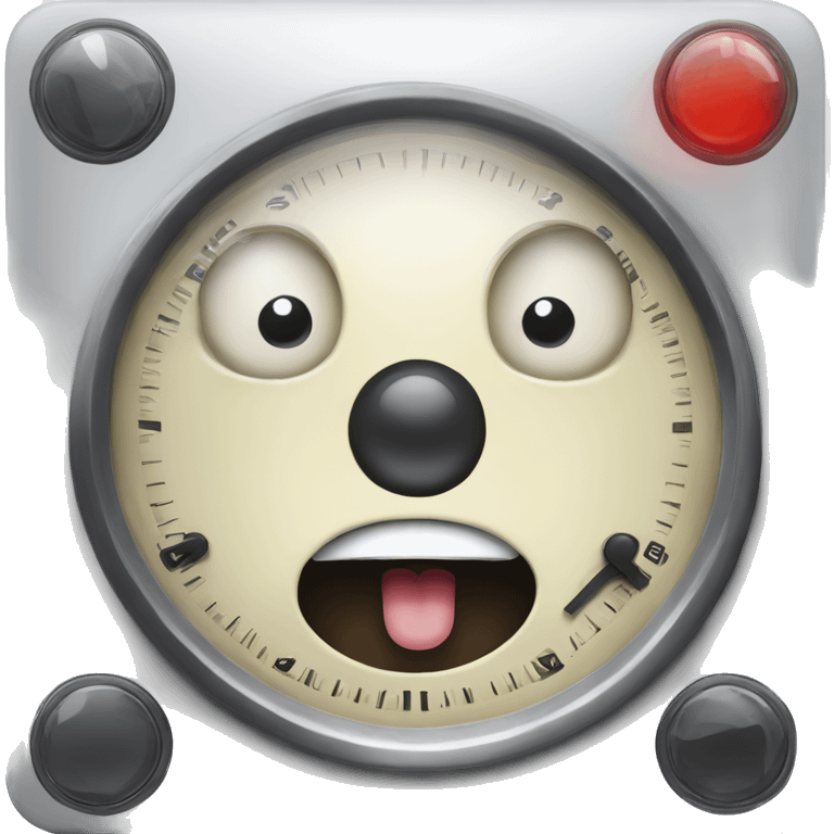 a pomodo timer emoji with face and eyes emoji