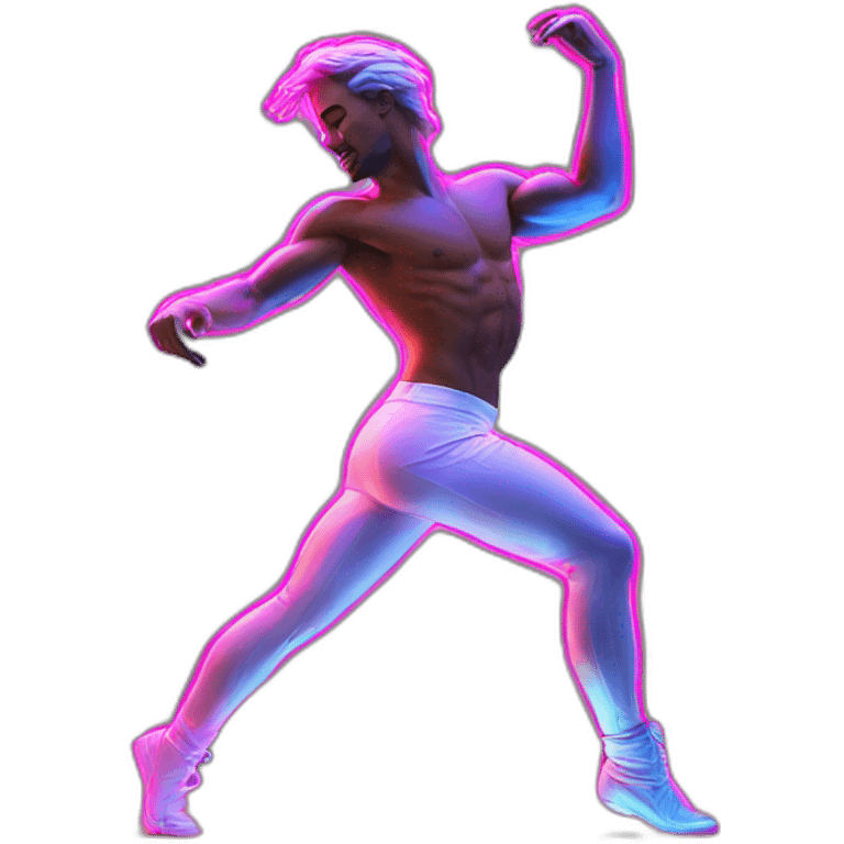  male dancer neon sign booty emoji