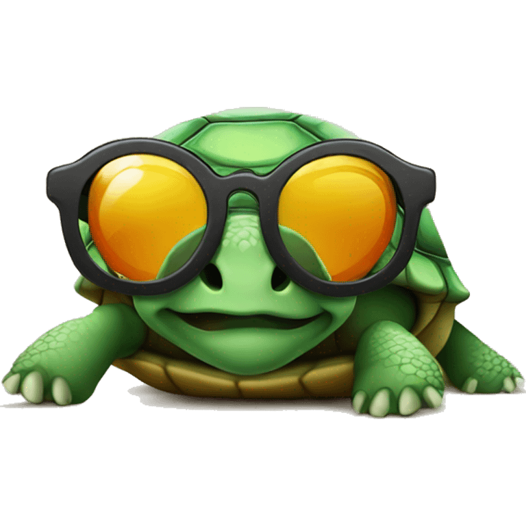 Turtle wearing sun glasses emoji