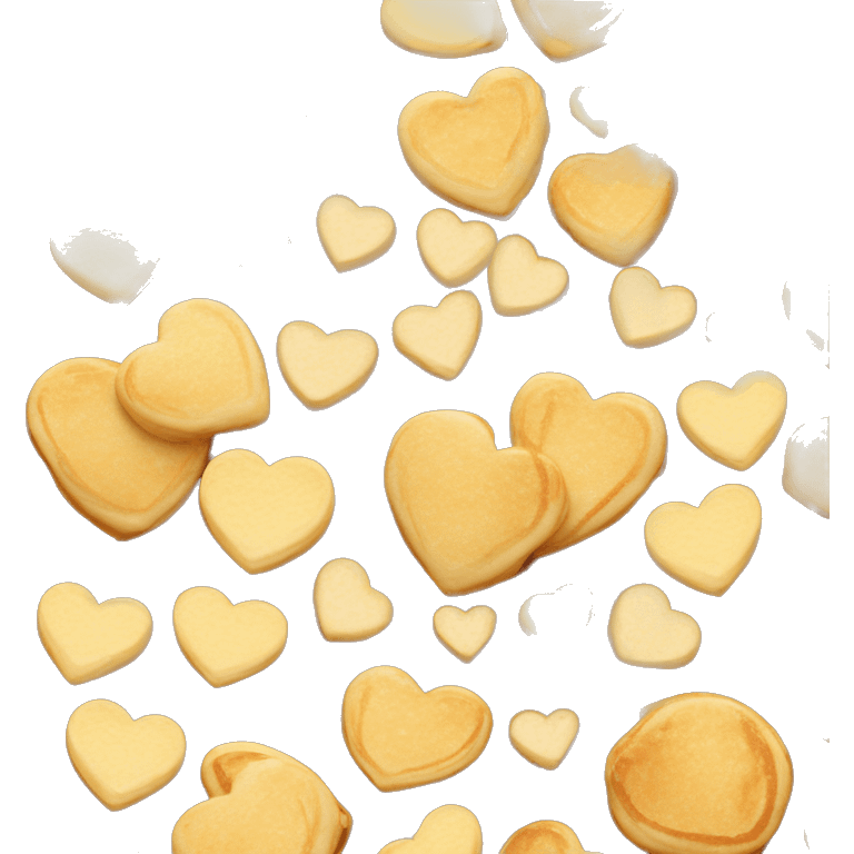 Heart shaped pancakes with syrup and butter  emoji