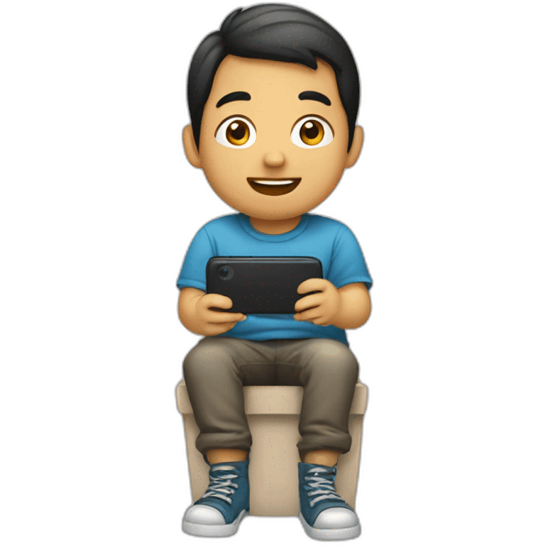 Niño smartphones emoji