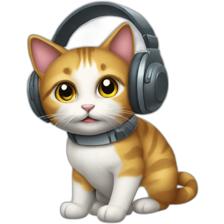 space-cat-with-headphone emoji