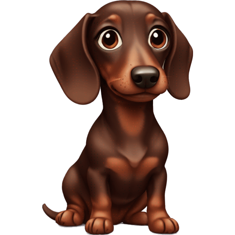 cute mini chocolate dachshund emoji