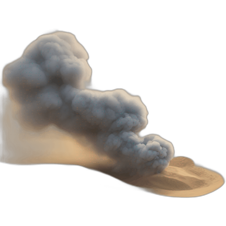 smoke erupting from sand dunes emoji