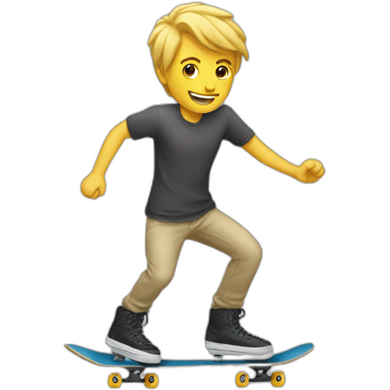 Homme blond sur un skate emoji