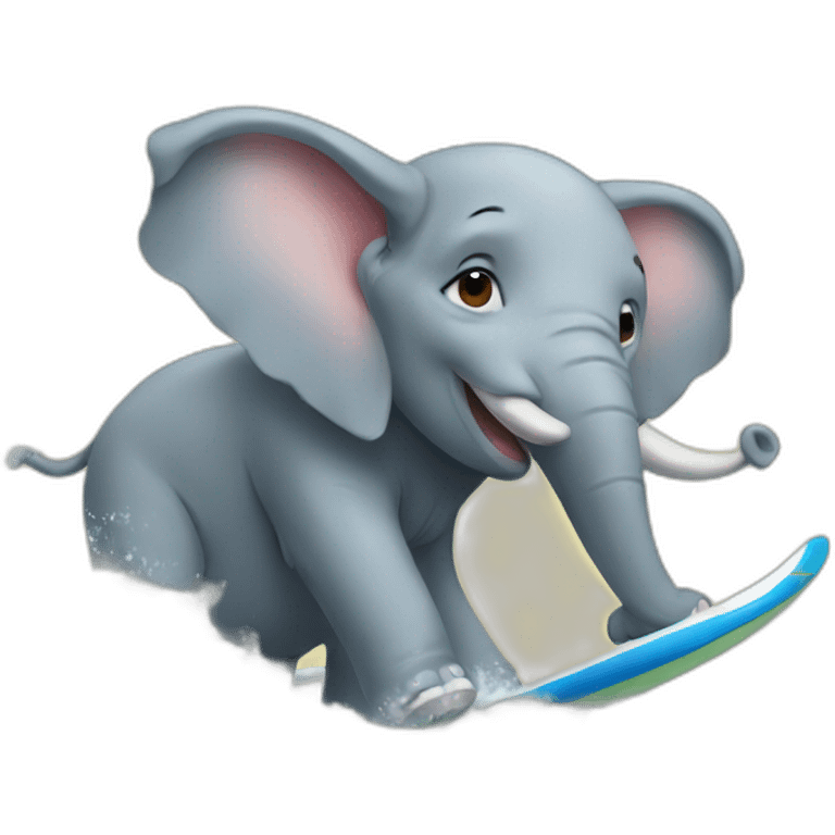 elephant who surf emoji