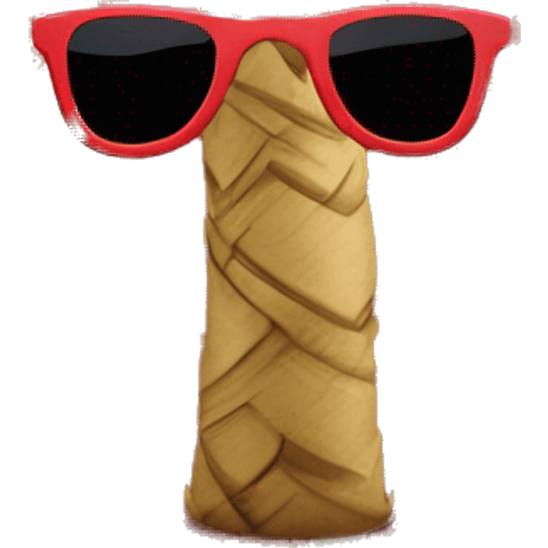 A palm tree wearing sunglasses on a red carpet emoji