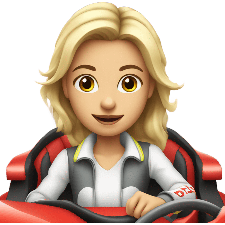 Girl driving a race car emoji