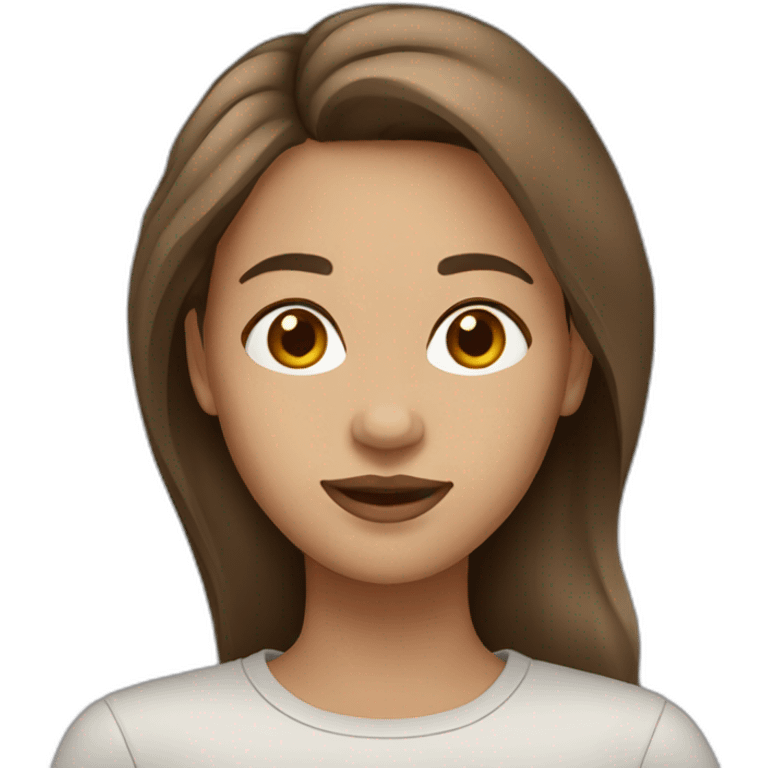 women-brown hair- light skin emoji