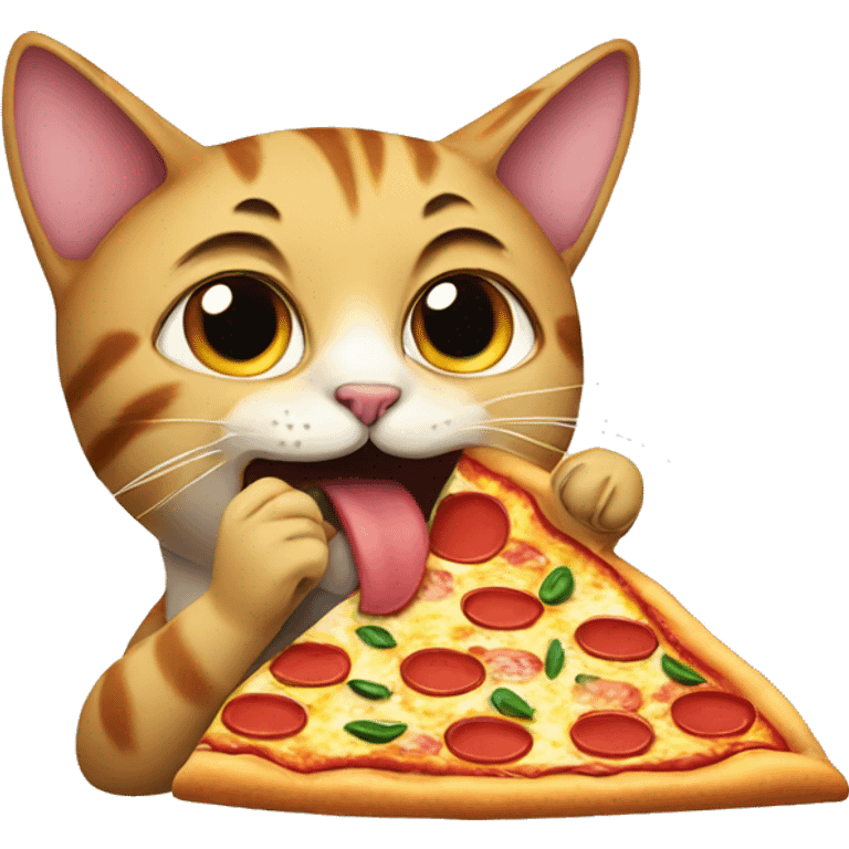 Cat eating a pizza  emoji