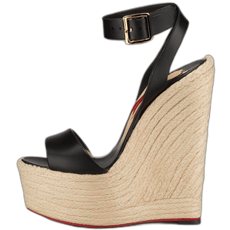 Platform wedges black louboutin sandal emoji