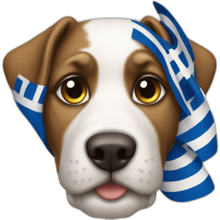 Dog with greek flag emoji