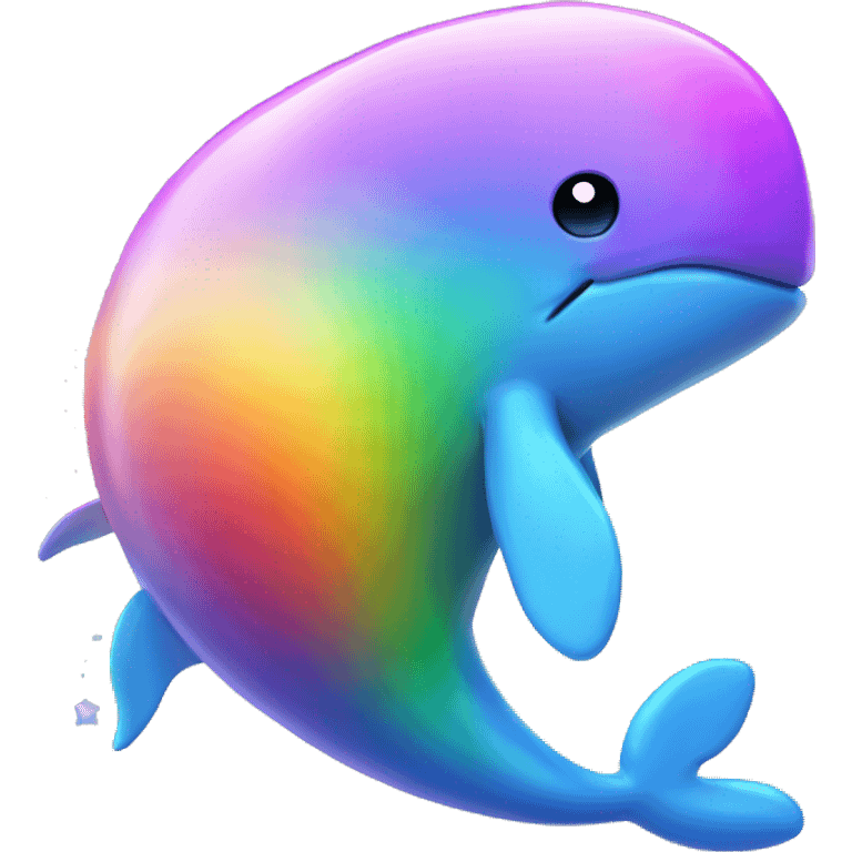 Rainbow adopt me whale with spiral shell dazzled  emoji