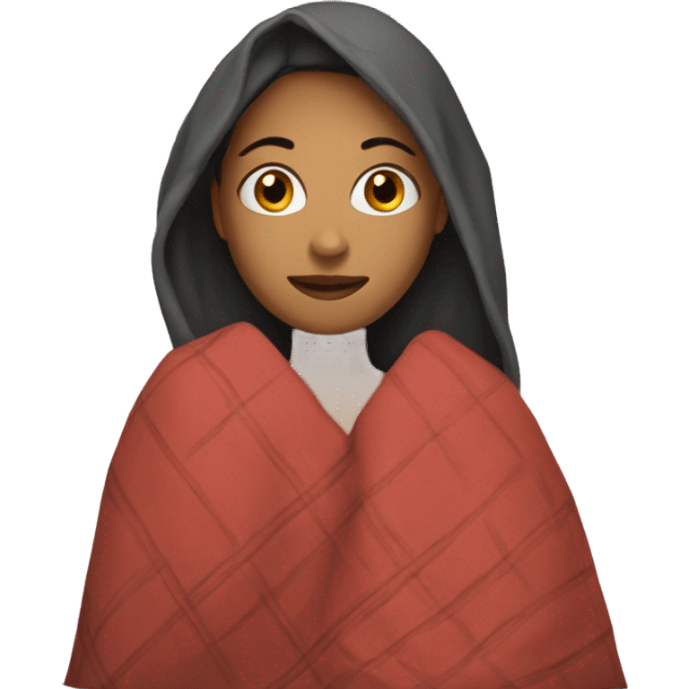 women with a blanket  emoji