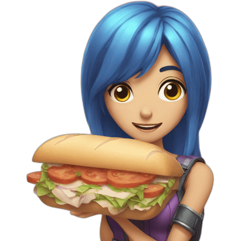 zoe from league of legends eating a sandwitch quietly emoji