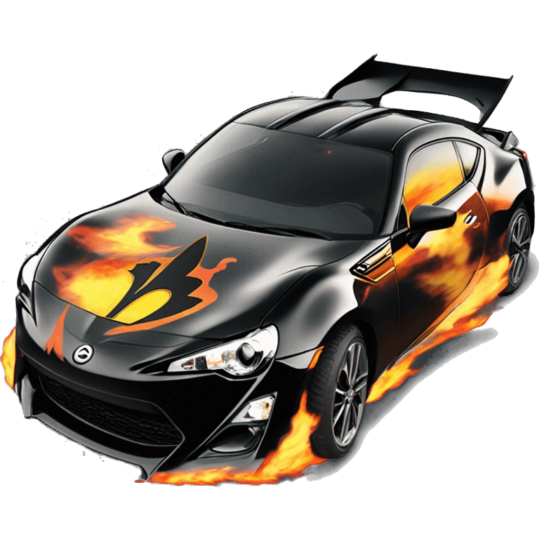 Batgirl and First Order Jet Trooper themed Scion FR-S with hot rod flames   emoji