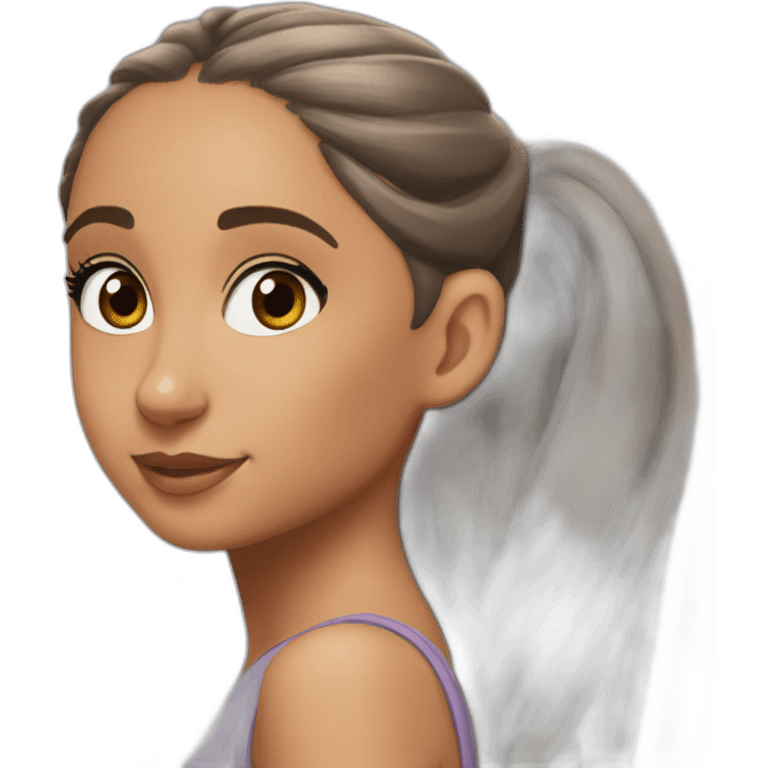 ariana grande with a ponnytail emoji