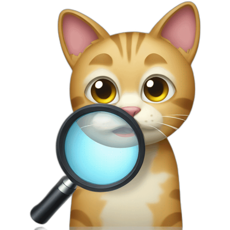 cat searching with a magnifier glass emoji