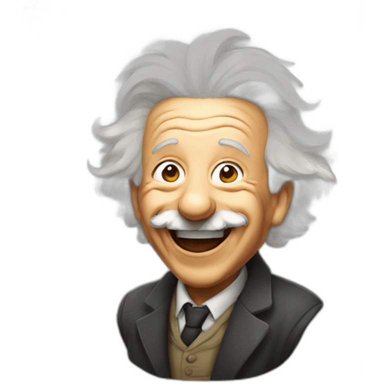 Einstein laughing emoji