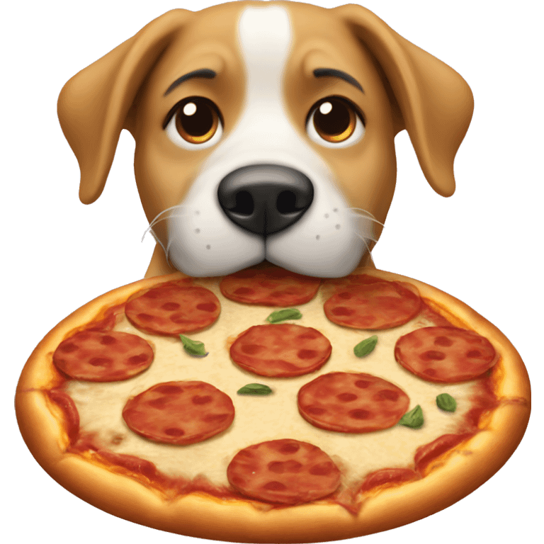 Dog eat pizza emoji