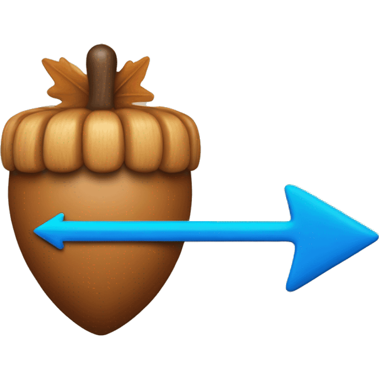 acorn and a blue arrow emoji