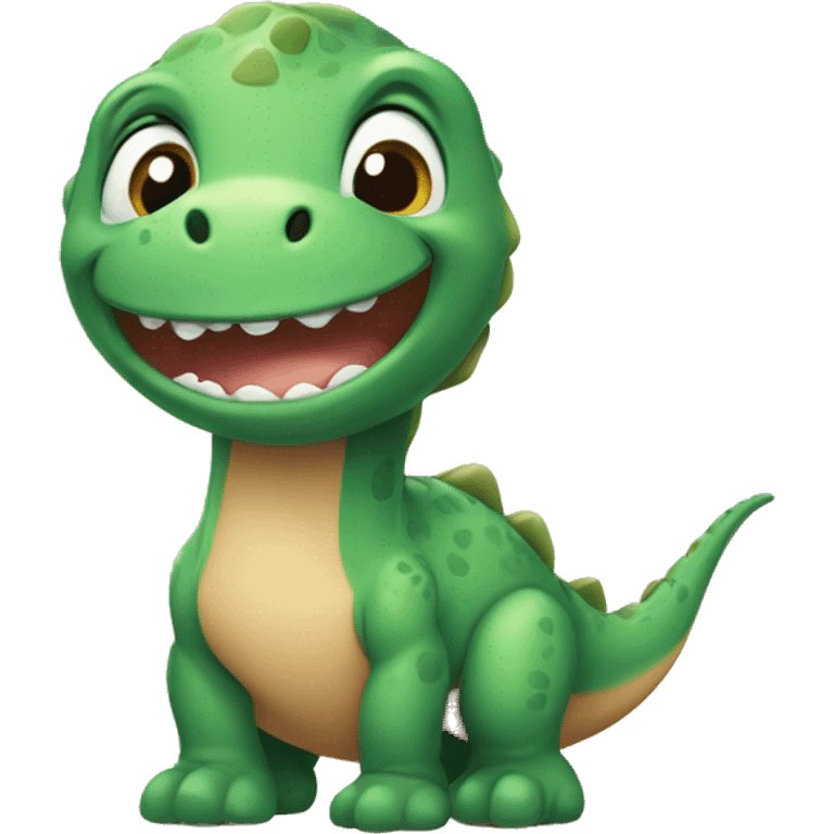 Cute little dinosaur smiling emoji