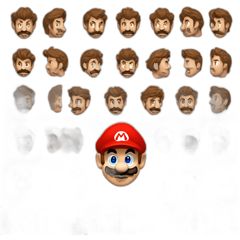 Mario with messi face emoji