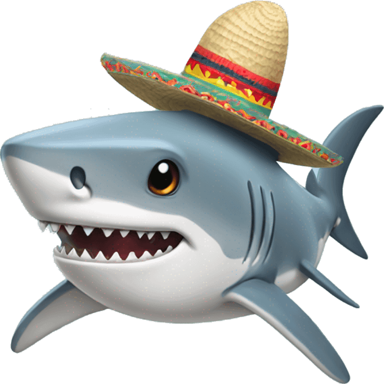 Shark with a sombrero hat emoji