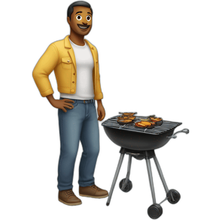 Man standing on grills emoji