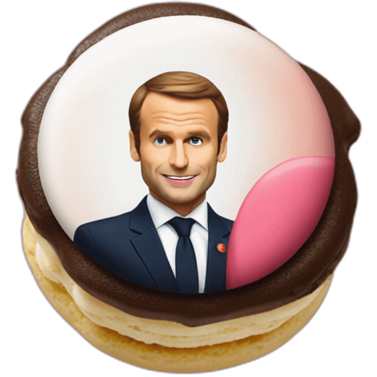 Macron sur un macaron emoji