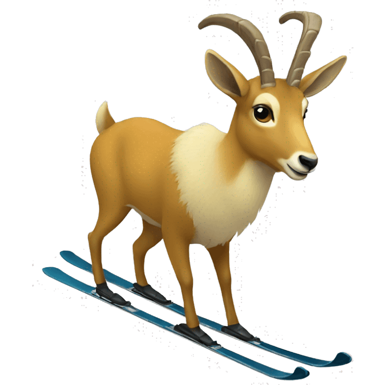 Chamois skiing emoji