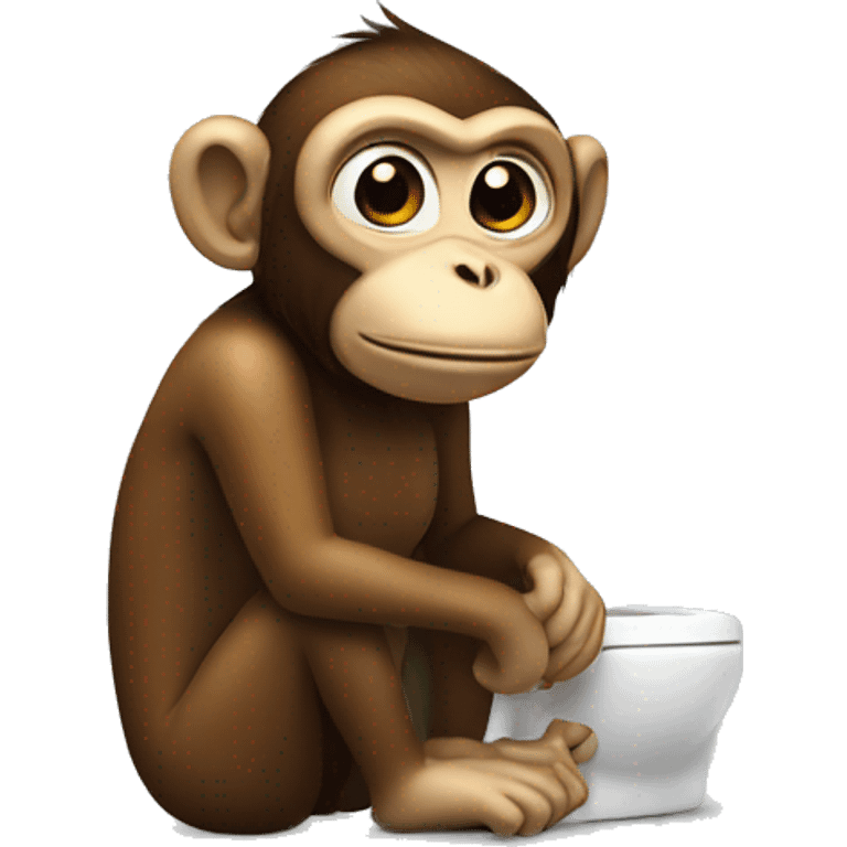 Monkey on the toilet emoji