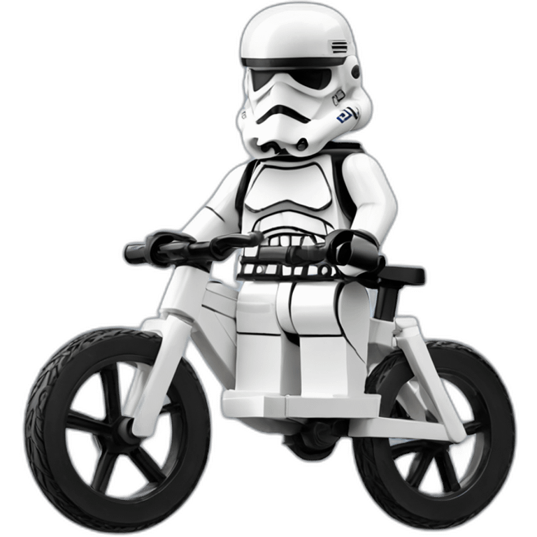 Cute Lego Stormtrooper on bicycle emoji