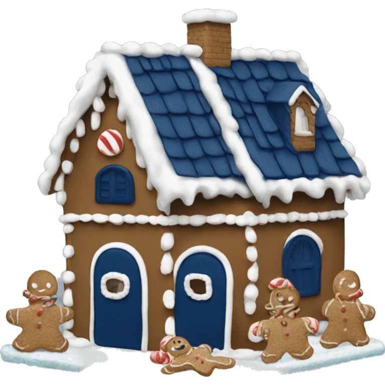 Navy gingerbread house emoji